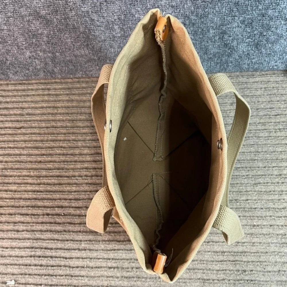 Hand Painted Quail Bird Canvas Tote Bag Tan Zipper Pocket Snap Top Nature Theme